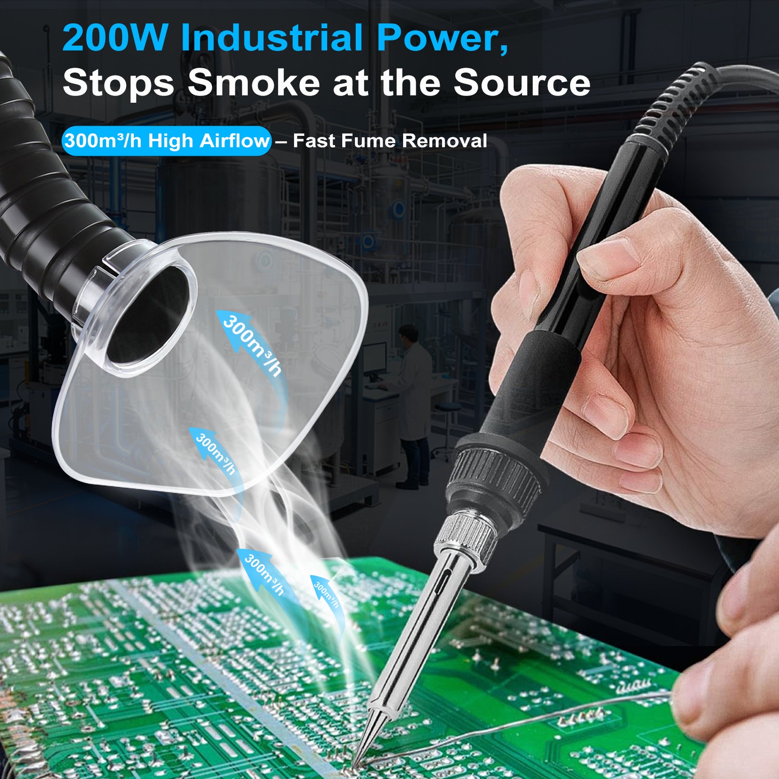MN02 Industrial Fume Extractor 177 CFM Laser & Solder Fume Extractor 4-Layer Filtration System for Laser Engraving, Soldering and Electronics Repair