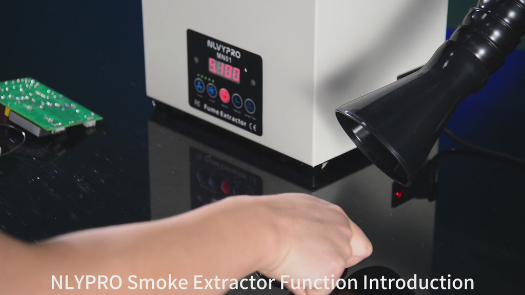 MN01 Desktop Fume Extractor 155 CFM Airflow • 3-Layer Filtration • LCD Display • Filter Change Reminder • Remote Control