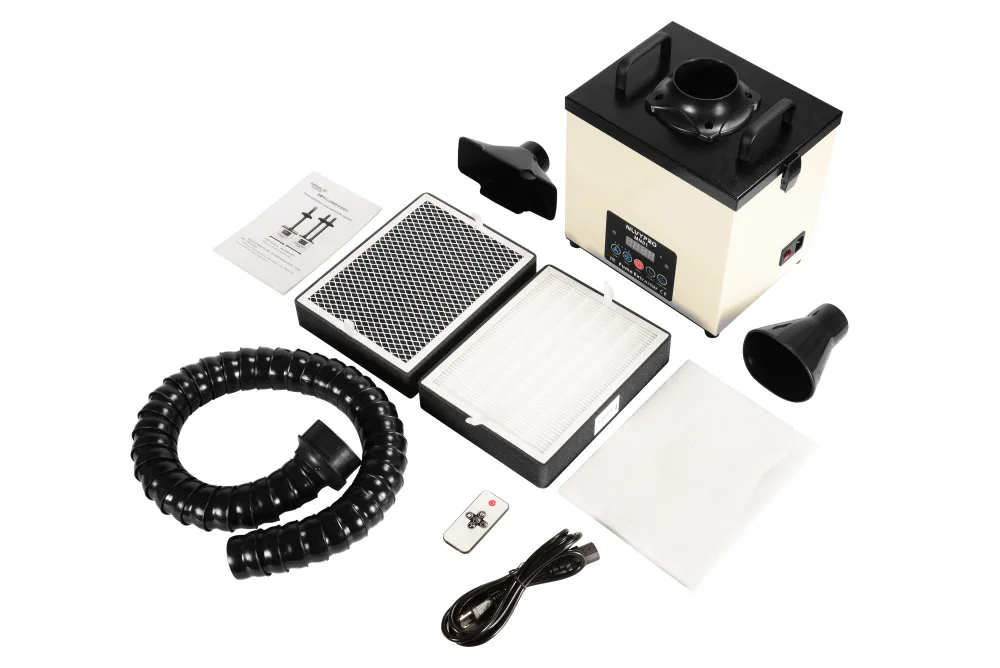 MN01 unit, extraction arm, filters and accessories